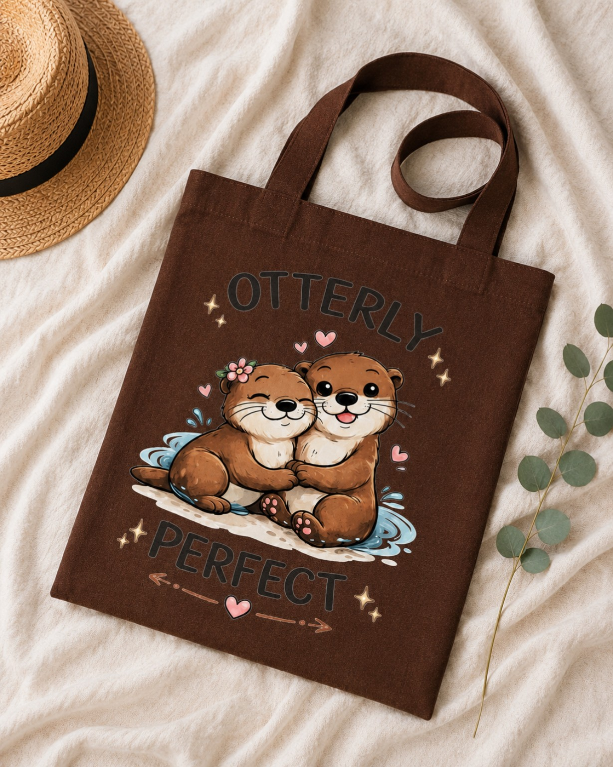 Jutebeutel, Strandtasche, Tote Bag mit süßem Otter-Motiv
Otterly Perfect – Bild 3