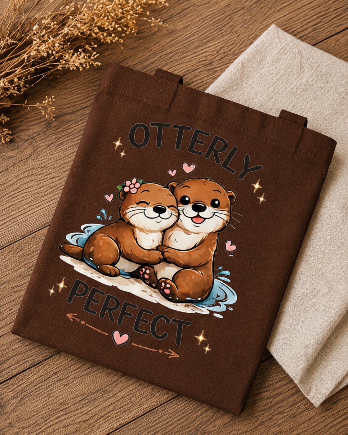Jutebeutel, Strandtasche, Tote Bag mit süßem Otter-Motiv
Otterly Perfect – Bild 2