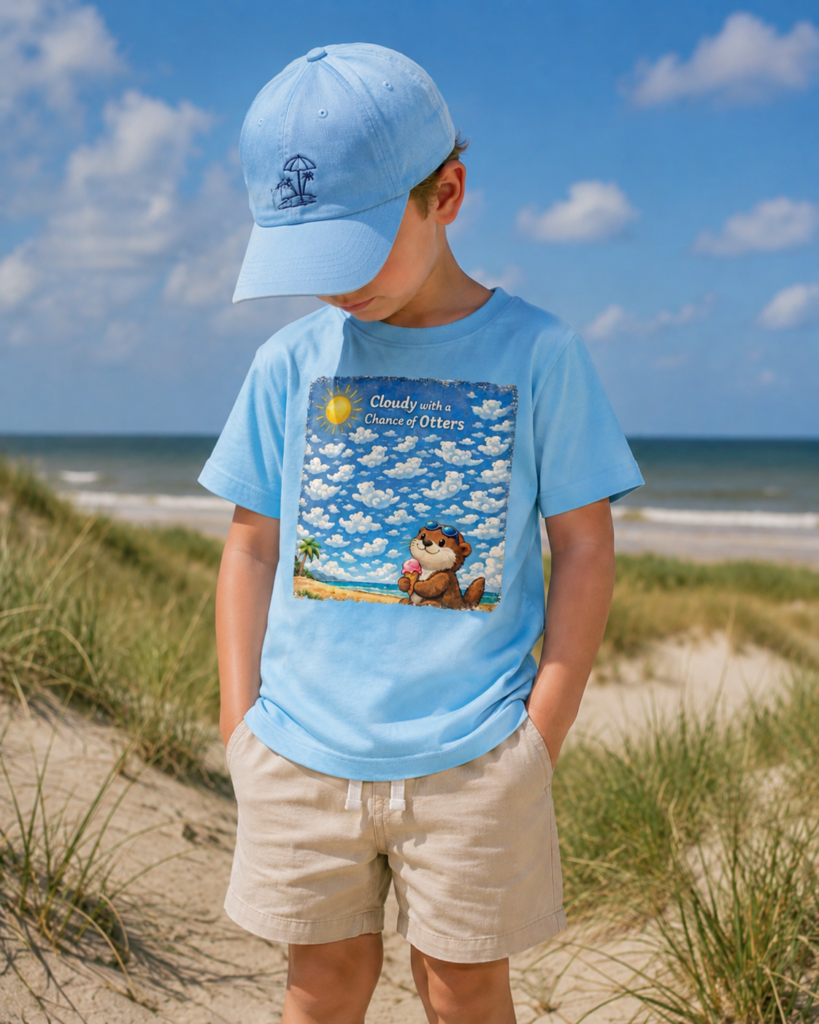 T-Shirt Cloudy with a Chance of Otters