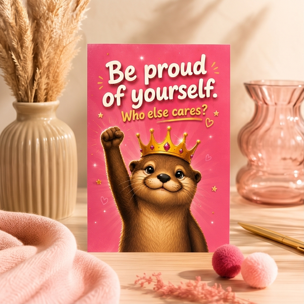 Postkarte Be proud of yourself