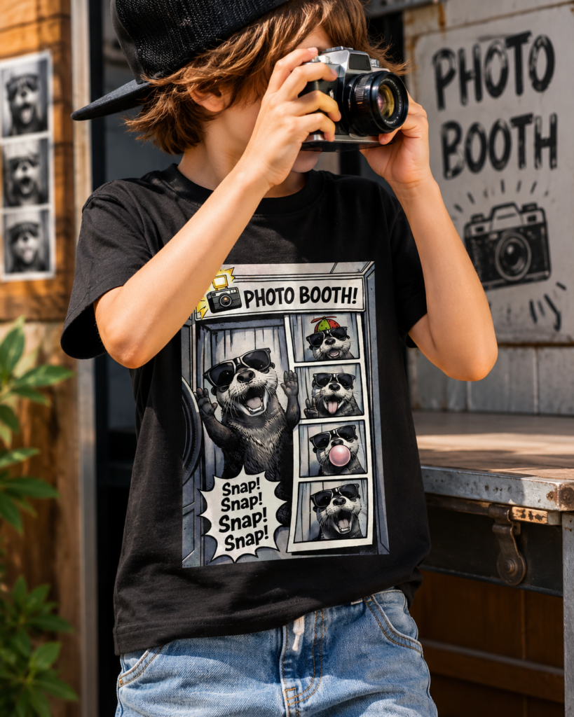 T-Shirt Photo Booth Otter schwarz