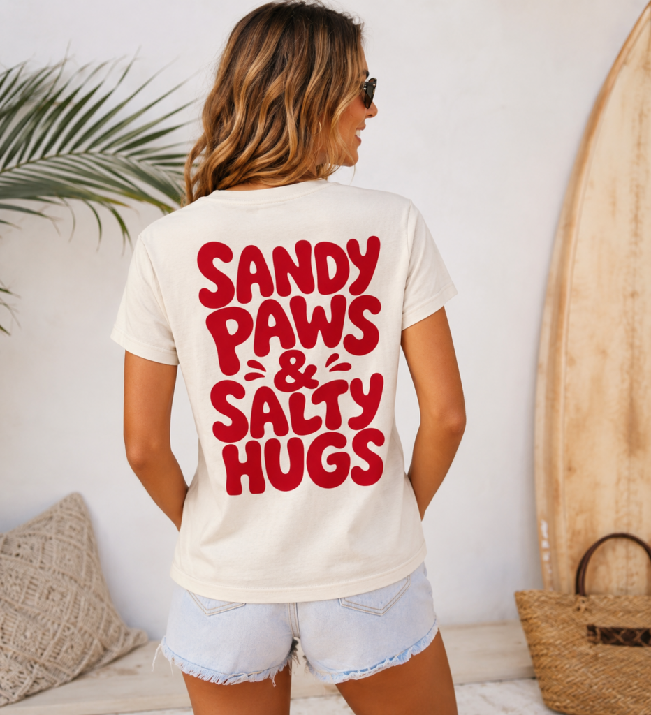 T-Shirt Sandy Paws & Salty Hugs