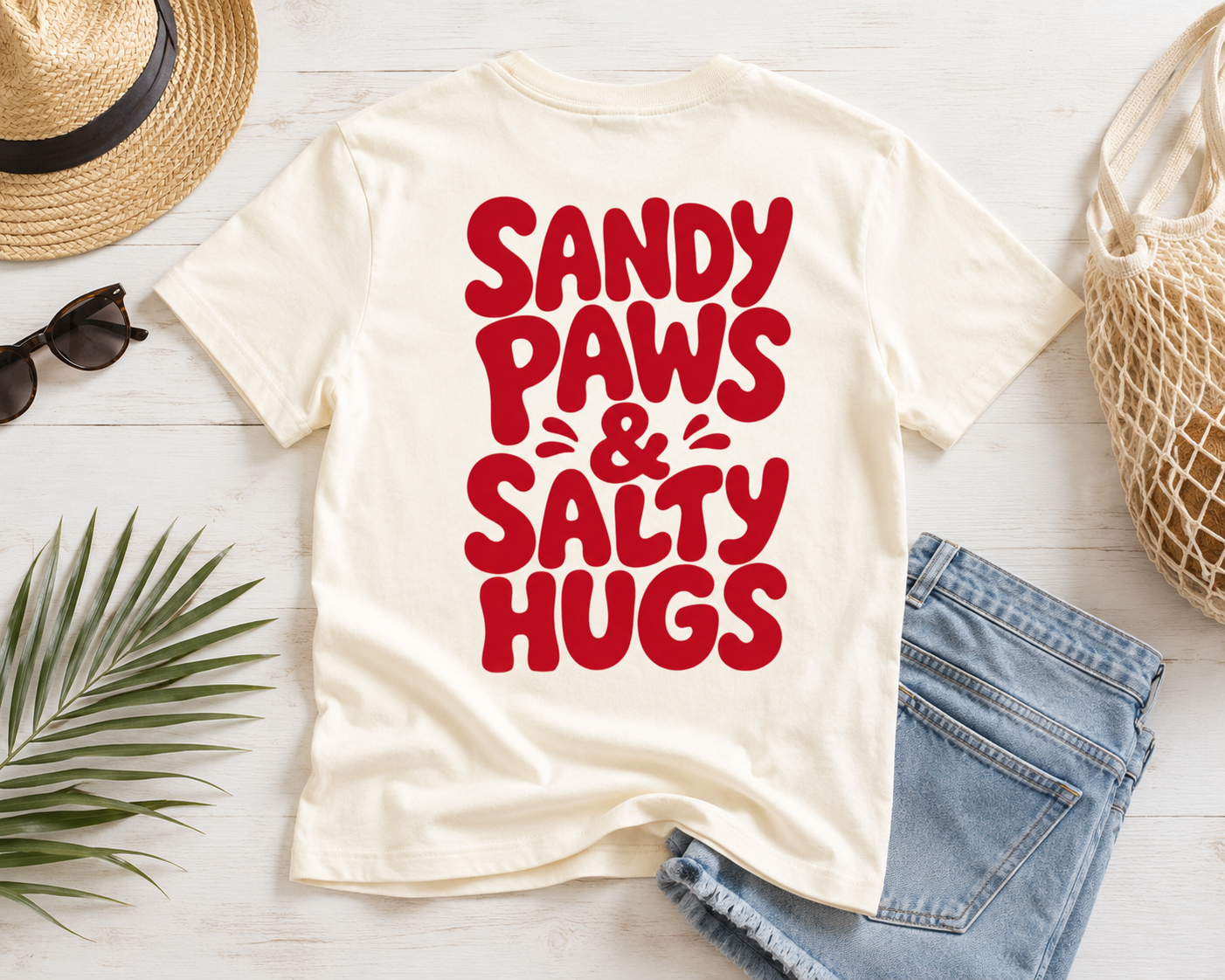 T-Shirt Kids Sandy Paws & Salty Hugs – Bild 2
