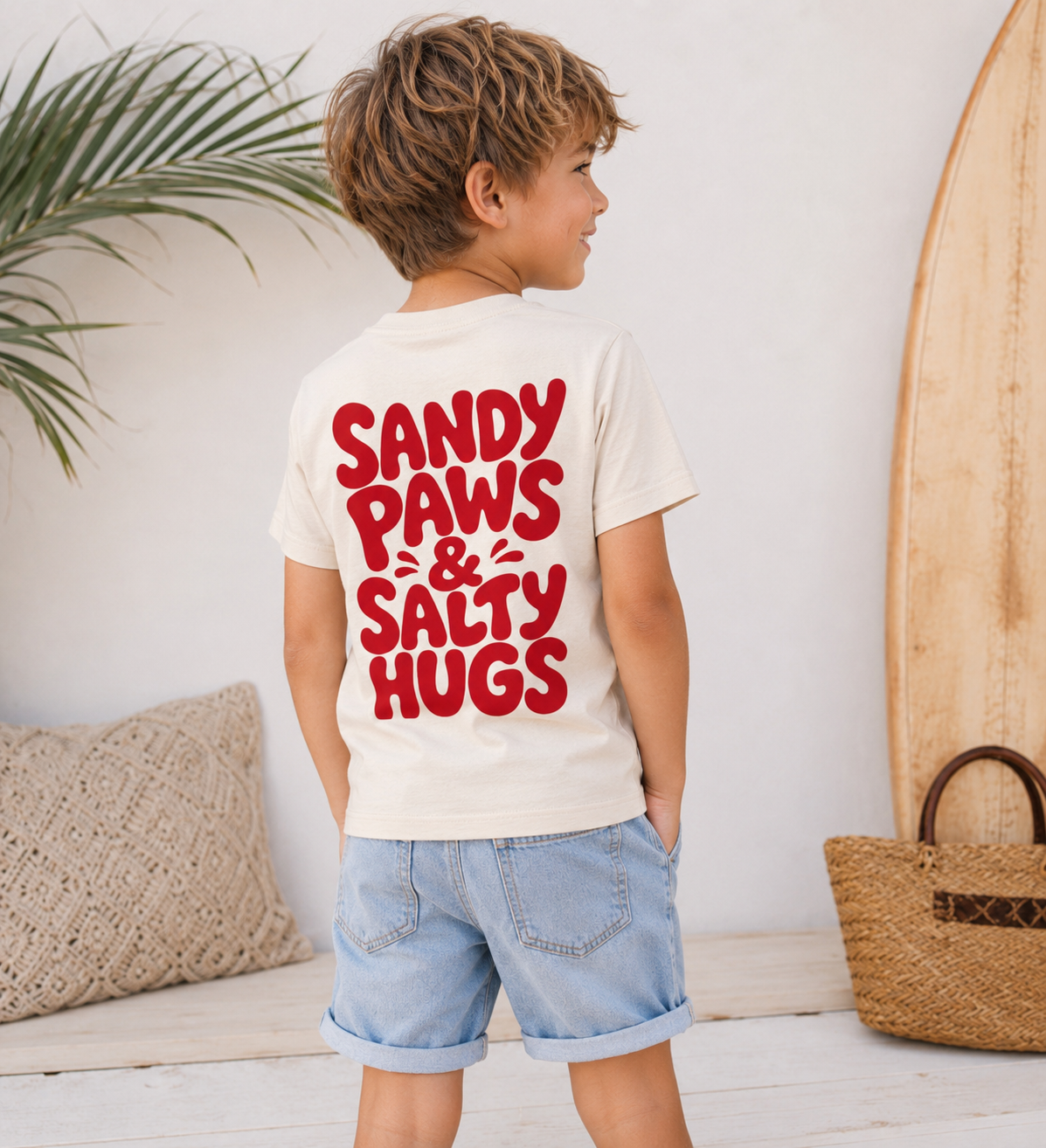 T-Shirt Kids Sandy Paws & Salty Hugs